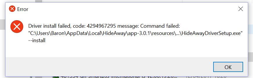 Hideaway 3.0.1 error.JPG